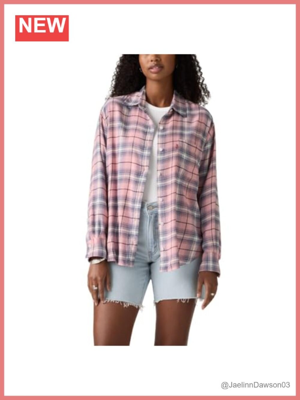 Levi's Lucas Flannel Shirt Long Sleeve Boxy Plaid Button Down